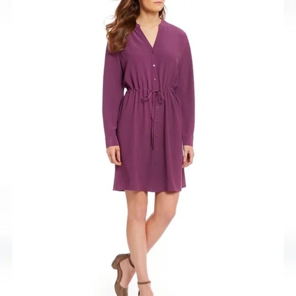 Eileen Fisher Drawstring Shirtdress In Curan